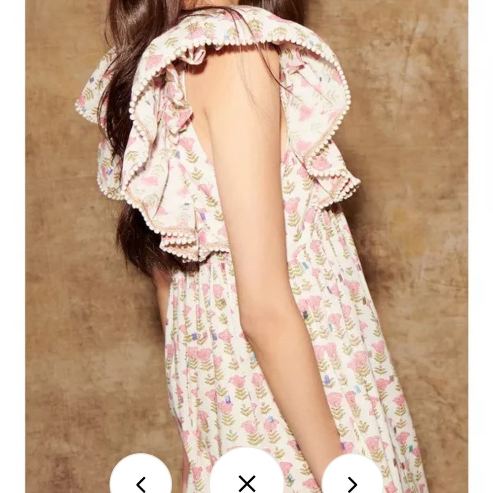 Saylor Floral Ruffle Sleeve Midi Dress - Picture 2 of 8